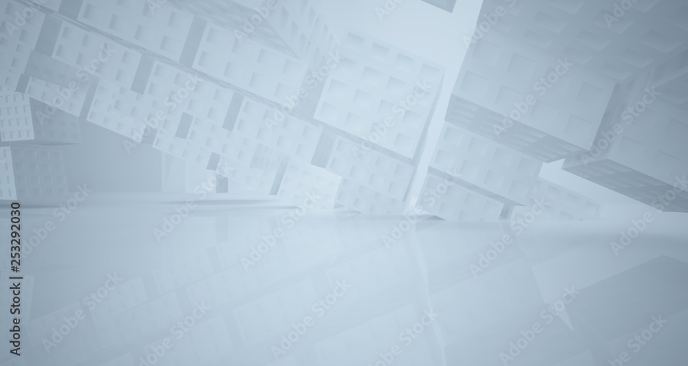 Abstract white parametric interior with window. 3D illustration and rendering. Abstract white parametric interior with window. 3D illustration and rendering.