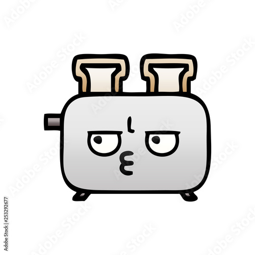 gradient shaded cartoon of a toaster