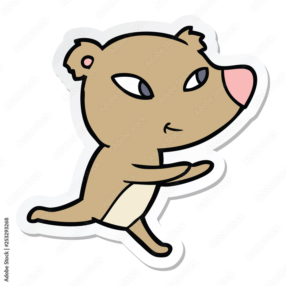 sticker of a cute cartoon bear sticker of a cute cartoon bear