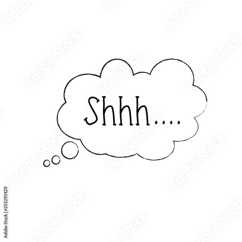 Silence shhh no speech bubble, no speaking, no talking shhh vector. Be quiet, silent, no talking, sound off flat icon. Isolated on white background.