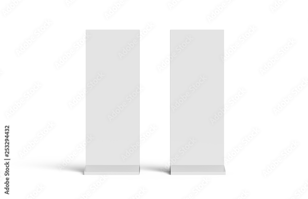 Outdoor advertising POS POI stand banner or lightbox, mock up template on isolated white background, ready for your design, 3d illustration Outdoor advertising POS POI stand banner or lightbox, mock up template on isolated white background, ready for your design, 3d illustration