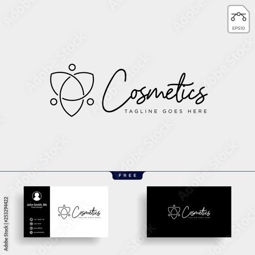 beauty cosmetic line art logo template vector illustration icon element