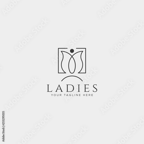 beauty cosmetic line art logo template vector illustration icon element