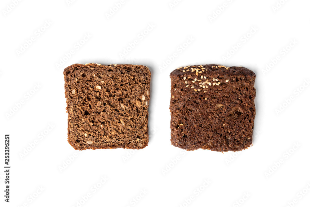 Rye bread isolated on white background. Rye bread isolated on white background.