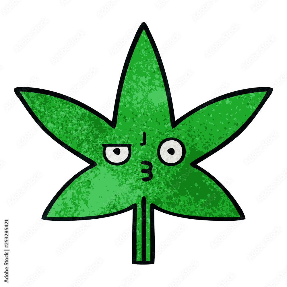 retro grunge texture cartoon marijuana leaf retro grunge texture cartoon marijuana leaf