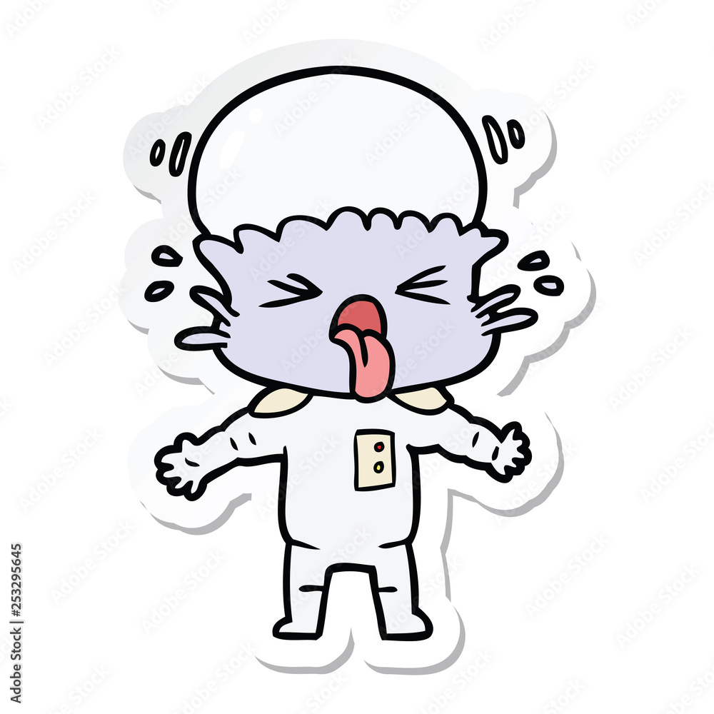 sticker of a weird cartoon alien sticker of a weird cartoon alien