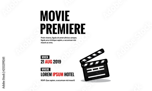 Movie Premiere Ticket Invitation Design with Where and When Details