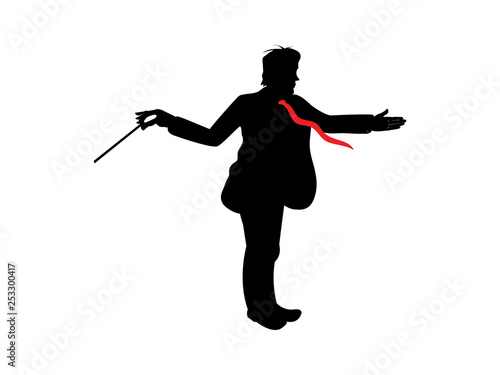 Orchestra conductor maestro vector illustration