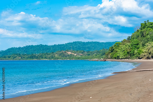 Costa Rica, beach on the Pacific coast, beautiful wild Osa peninsula photo