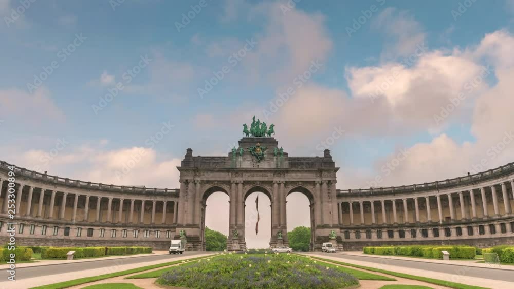 Brussels Belgium time lapse 4K, timelapse at Arcade du Cinquantenaire of Brussels (Arc de Triomphe) Brussels Belgium time lapse 4K, timelapse at Arcade du Cinquantenaire of Brussels (Arc de Triomphe)