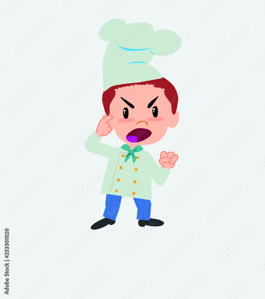Chef screams angry in aggressive attitude. Chef screams angry in aggressive attitude.
