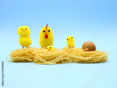 Funny Easter Composition with Nest Pasta photo