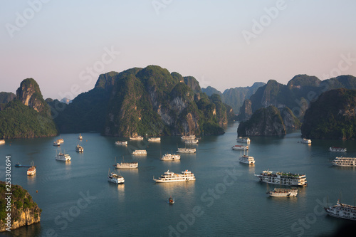 Cruise ships in serene Vietnam's Halong bay