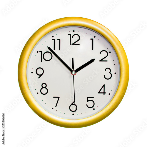 circle yellow wall clock