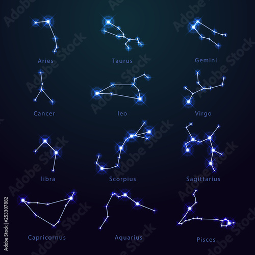 Stars in form of zodiac signs,Horoscope, astronomy