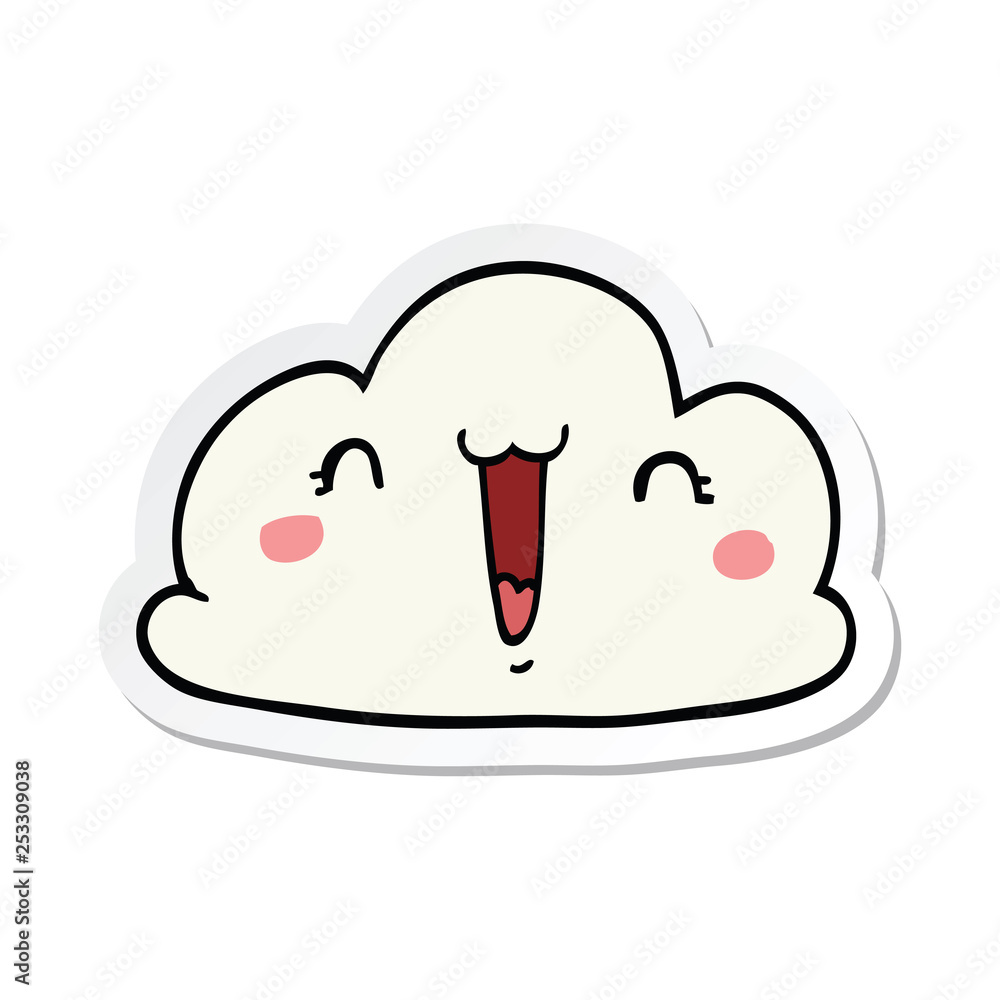 sticker of a cartoon cloud sticker of a cartoon cloud
