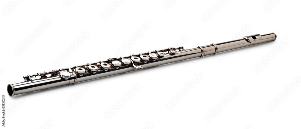 Foto Classical Flute Isolated on white background. (clipping path)