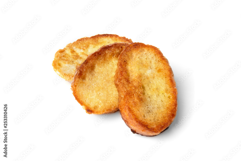 French toasts isolated on white background. French toasts isolated on white background.