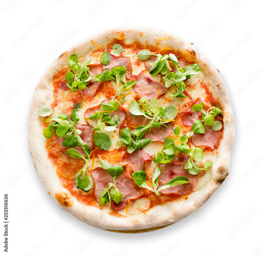italian pizza isolated on white background
