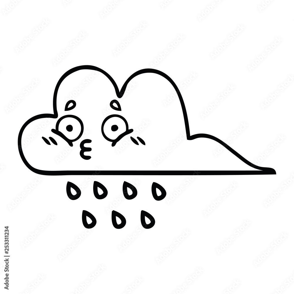 line drawing cartoon storm rain cloud line drawing cartoon storm rain cloud