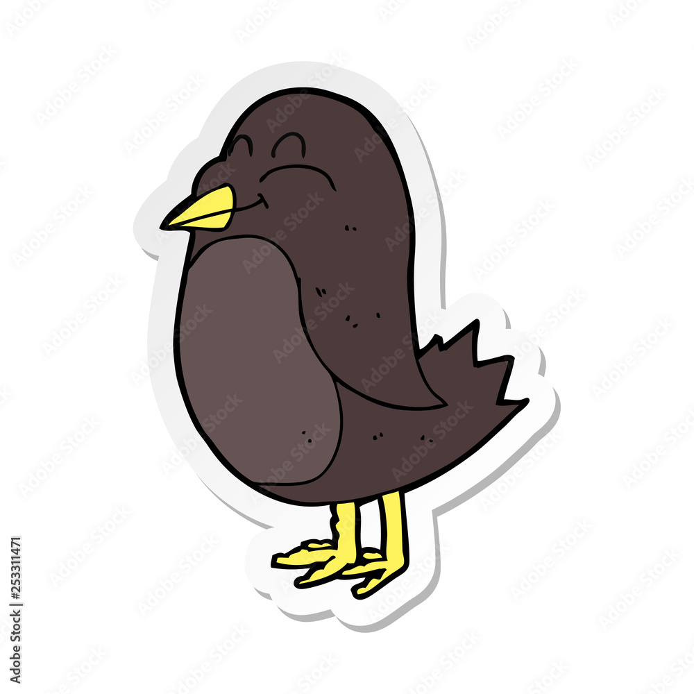 sticker of a cartoon bird sticker of a cartoon bird