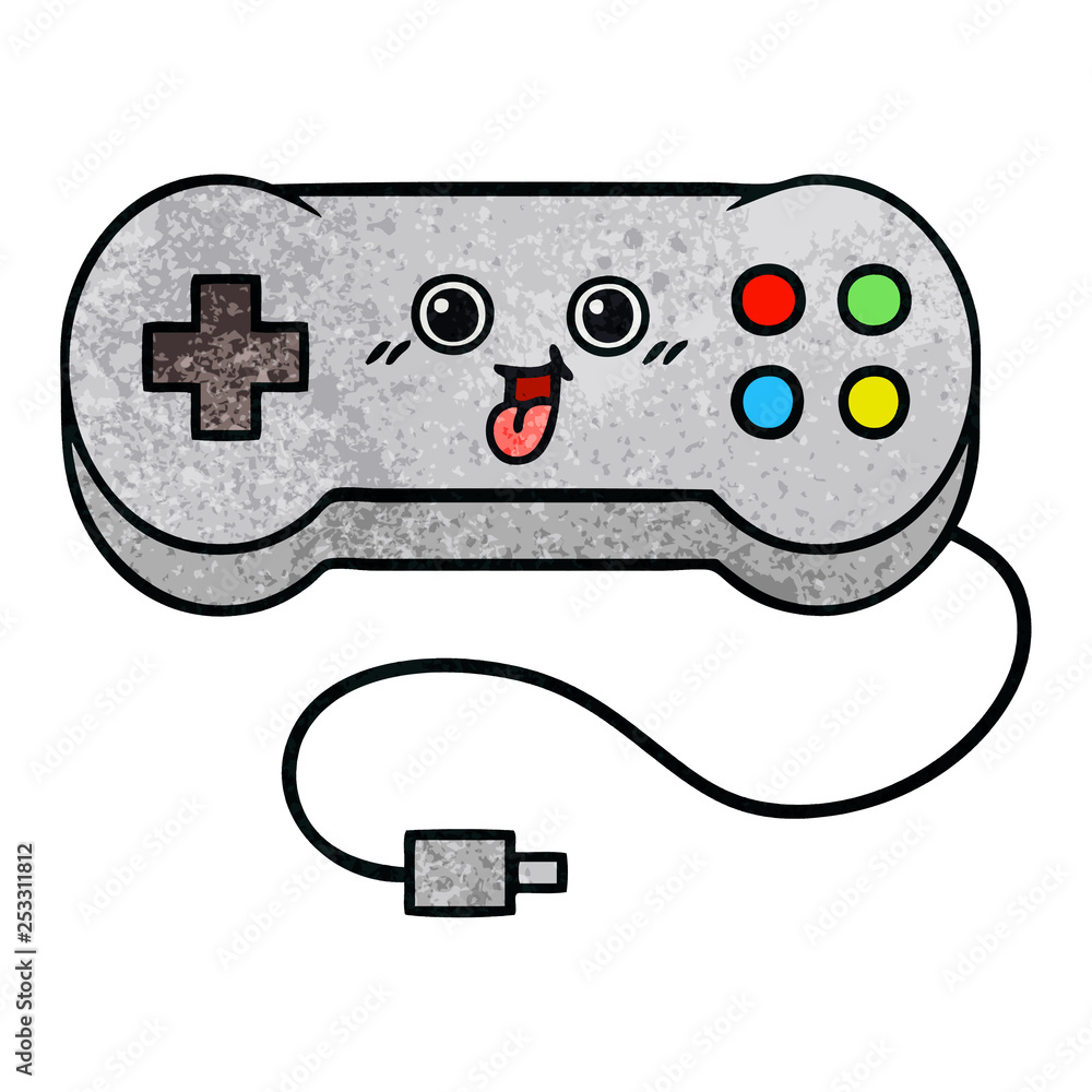 retro grunge texture cartoon game controller retro grunge texture cartoon game controller