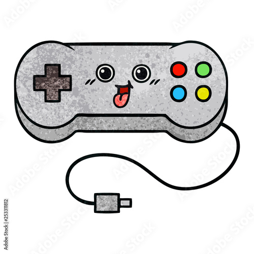 retro grunge texture cartoon game controller