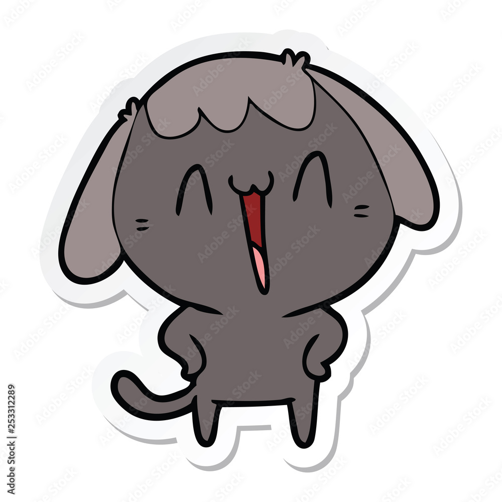Obraz premium sticker of a cute cartoon dog