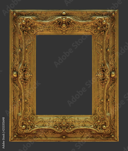 Ornament elements, vintage gold frame floral designs