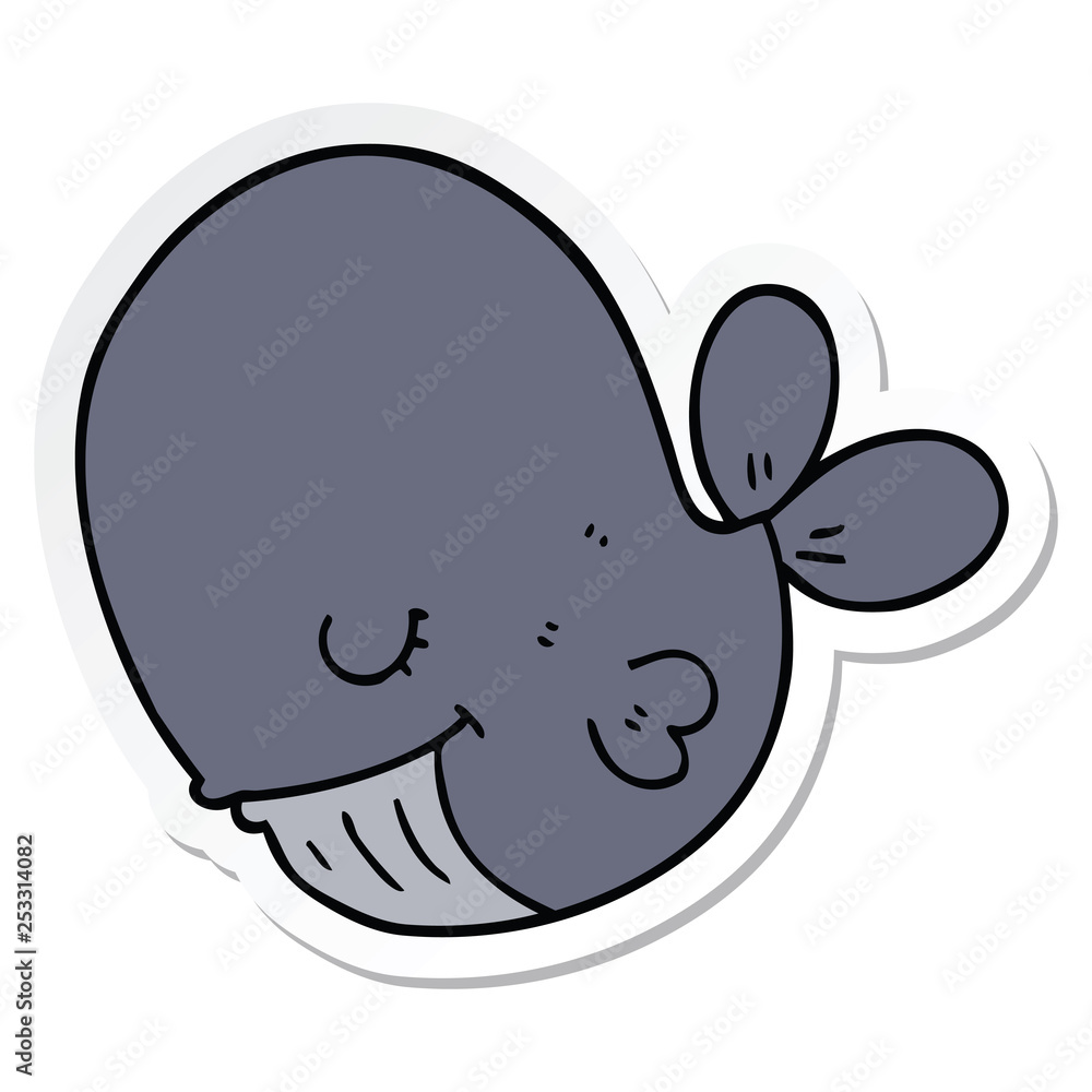 sticker of a cartoon whale sticker of a cartoon whale
