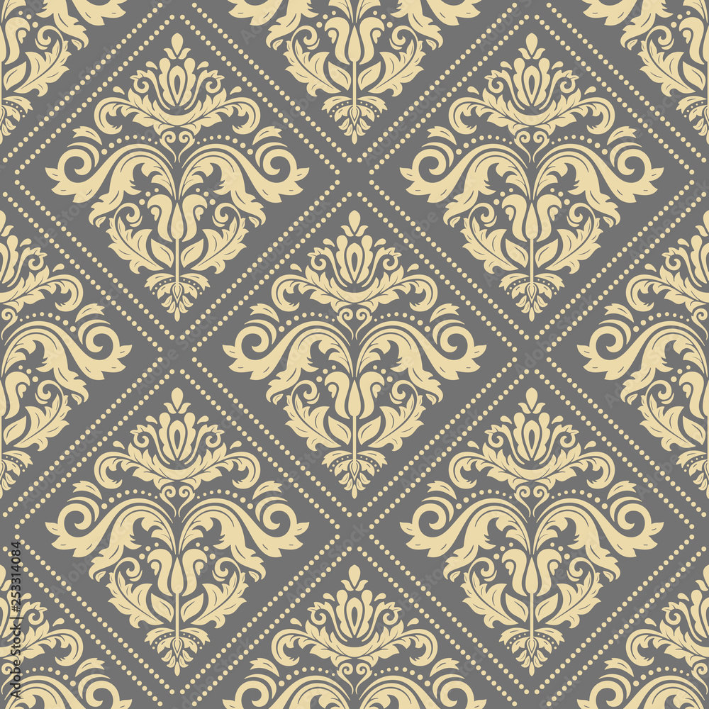 Classic seamless vector pattern. Damask orient ornament. Classic vintage golden background. Orient ornament for fabric, wallpaper and packaging