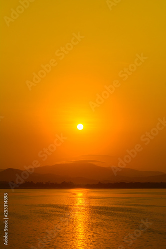 Nature sunrise background with clear sky. Nature and outdoor background with morning time