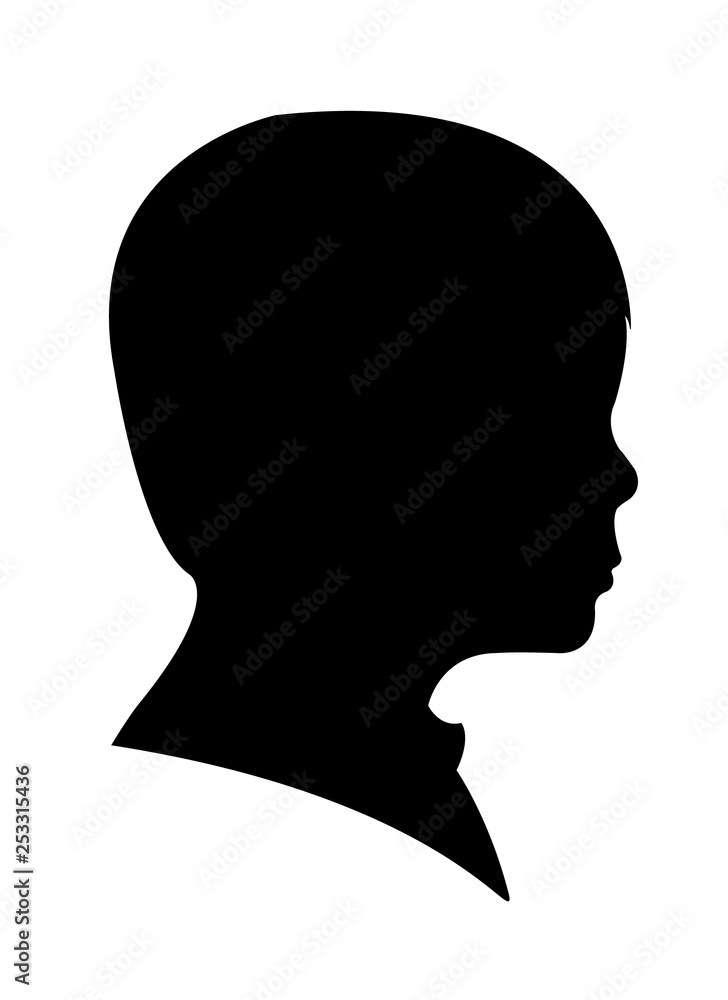 a baby boy head silhouette vector a baby boy head silhouette vector