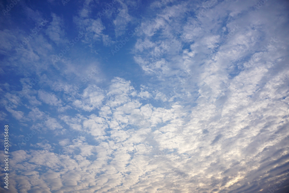 Beautiful blue sky and sunset clouds in moring Beautiful blue sky and sunset clouds in moring