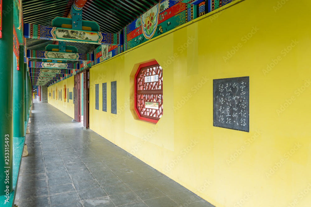 Chinese corridor in Confucius Temple in Suixi, Guangdong province Chinese corridor in Confucius Temple in Suixi, Guangdong province
