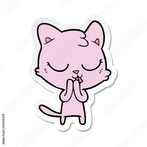 sticker of a cartoon cat