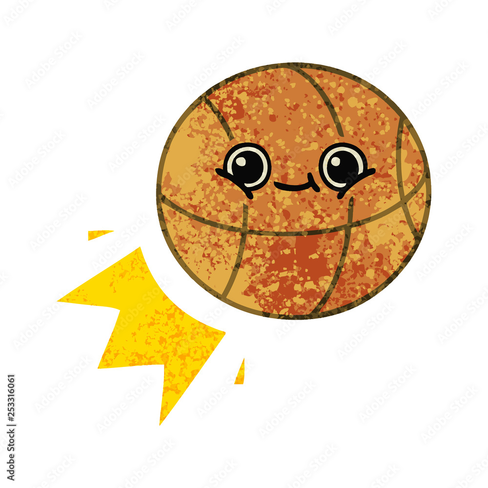retro illustration style cartoon basketball retro illustration style cartoon basketball