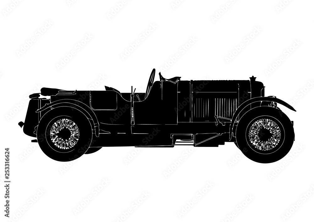 retro car silhouette vector