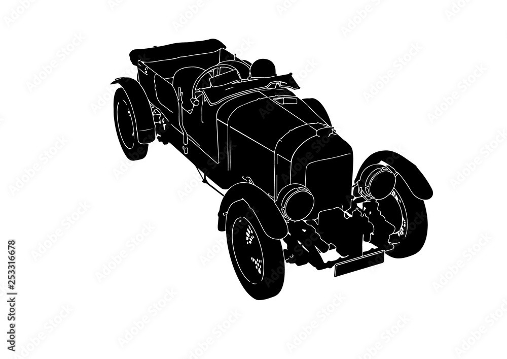 retro car silhouette vector