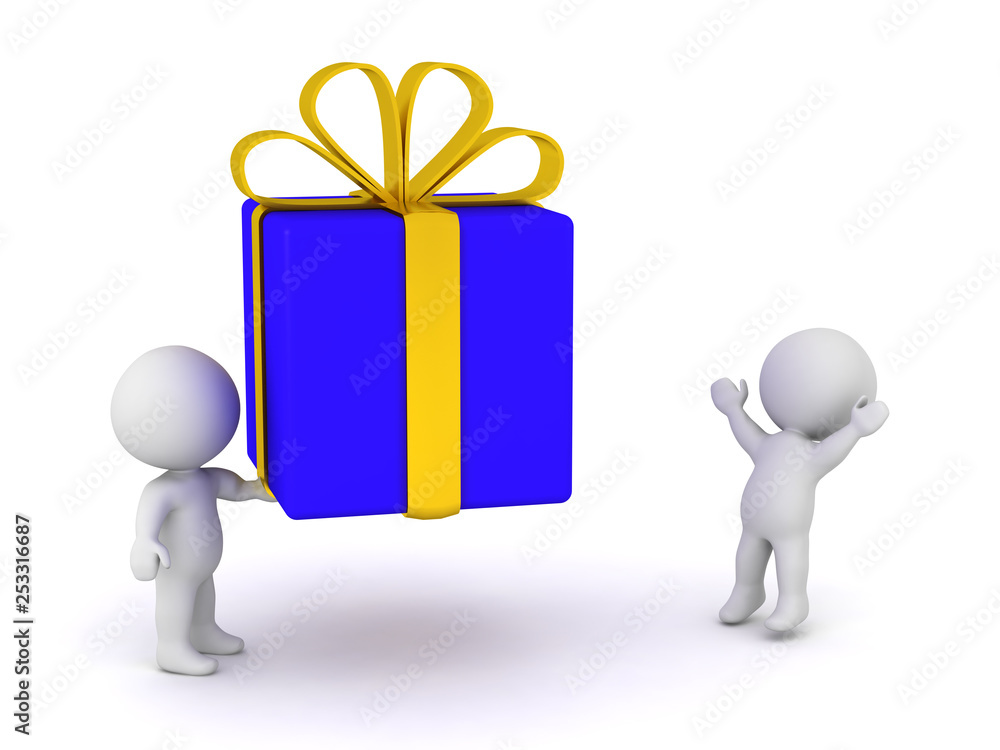 3D Character Giving Big Gift 3D Character Giving Big Gift