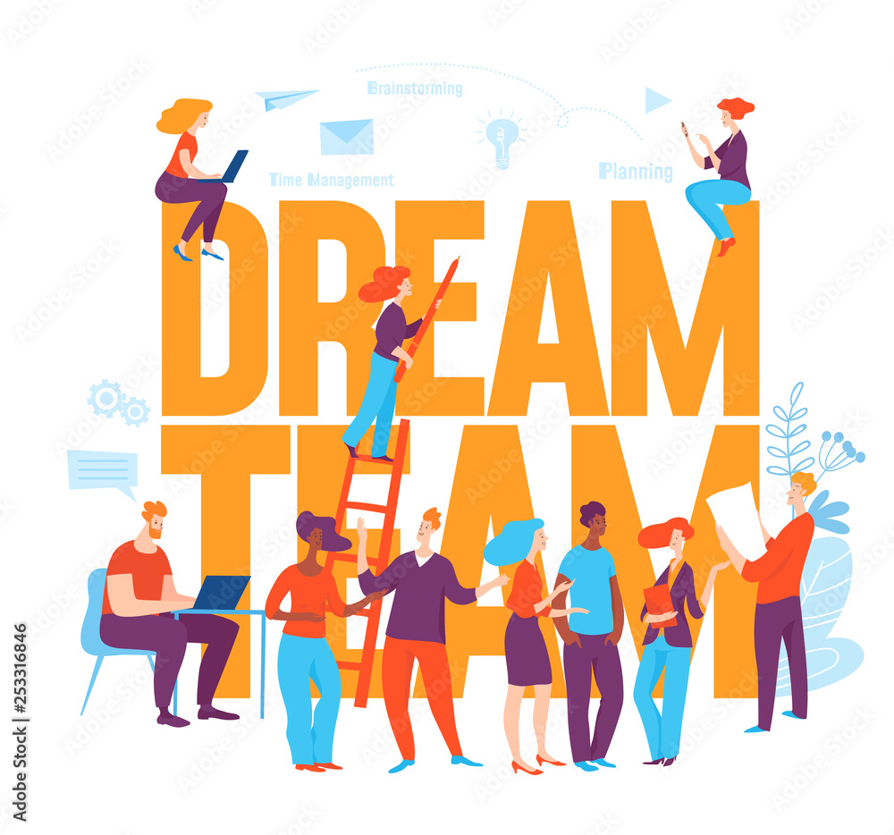 Human resource concept dream team  vector illustration 