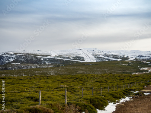 Aerial view of a mountain landscape on La Covatilla, Bejar (Salamanca)