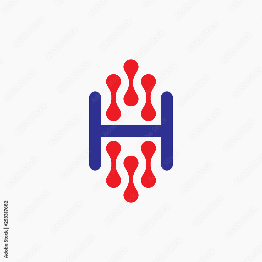 Initial letter H with technology style logo design template Initial letter H with technology style logo design template