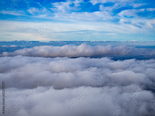 Landscape with a sea of clouds on the mountain in La Covatilla, Bejar (Salamanca)