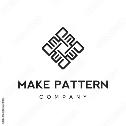 Obraz na plátně letter mp logo with pattern ornament design illustration