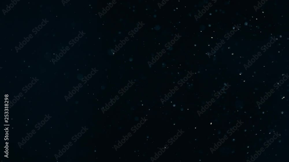 Natural Organic Dust Particles Floating On Black Background. Dynamic Dust Particles Randomly Float In Space With Fast And Slow Motion. Shimmering Glittering Colored Particles With Bokeh In The Air. Natural Organic Dust Particles Floating On Black Background. Dynamic Dust Particles Randomly Float In Space With Fast And Slow Motion. Shimmering Glittering Colored Particles With Bokeh In The Air.