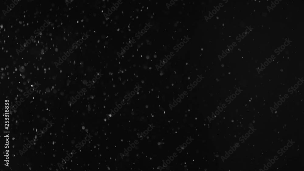 Natural Organic Dust Particles Floating On Black Background. Dynamic Dust Particles Randomly Float In Space With Fast And Slow Motion. Shimmering Glittering White Particles With Bokeh In The Air. Natural Organic Dust Particles Floating On Black Background. Dynamic Dust Particles Randomly Float In Space With Fast And Slow Motion. Shimmering Glittering White Particles With Bokeh In The Air.
