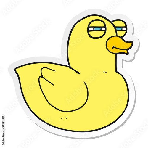 sticker of a cartoon funny rubber duck