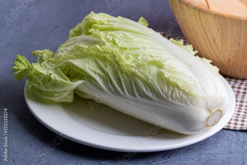 close up of Chinese cabbage on plate