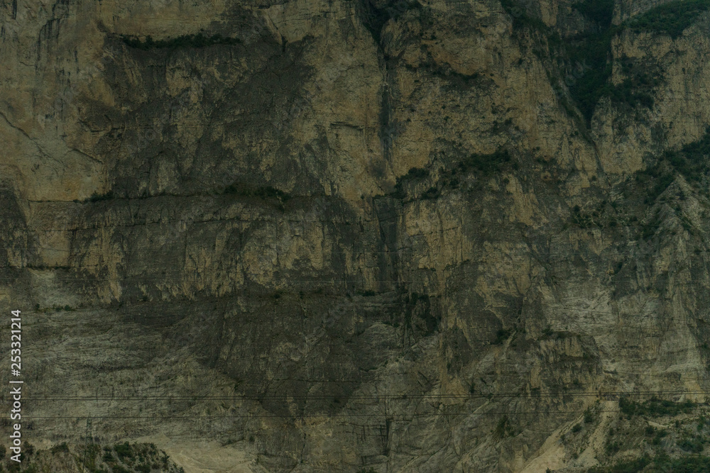 the face rock of a mountain